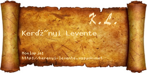Kerényi Levente névjegykártya