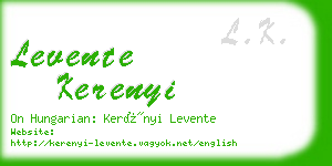 levente kerenyi business card